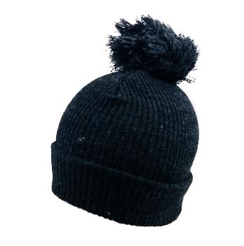 Solid Knitted PomPom Hat [Gray]